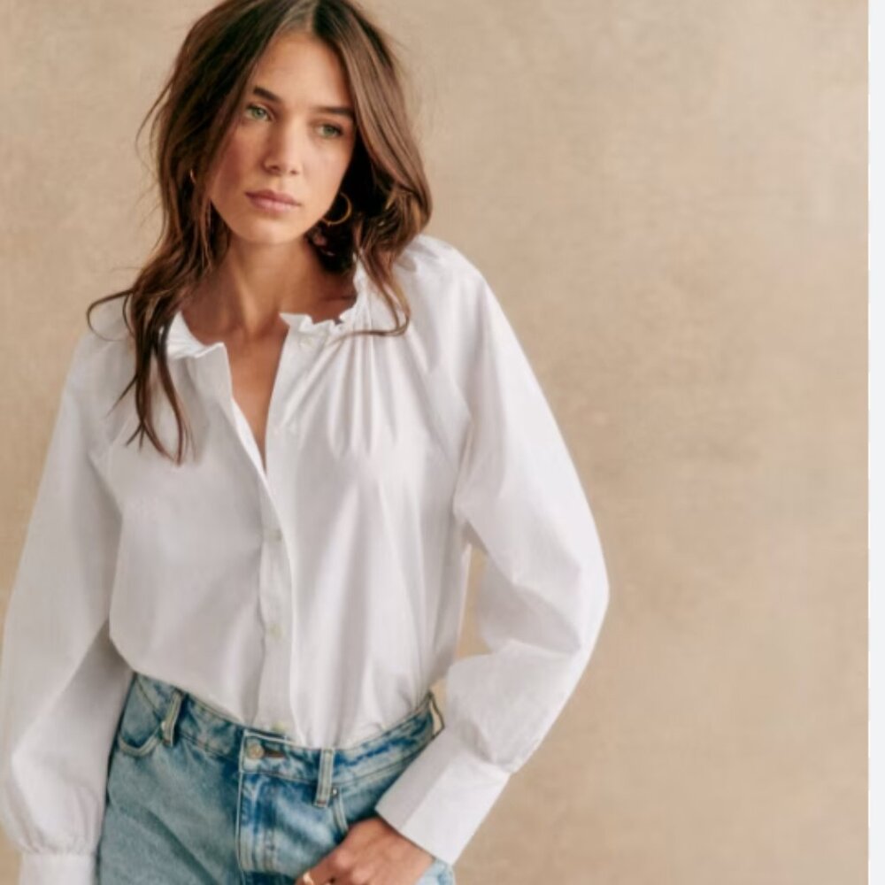 Sezane White button Down Shirt